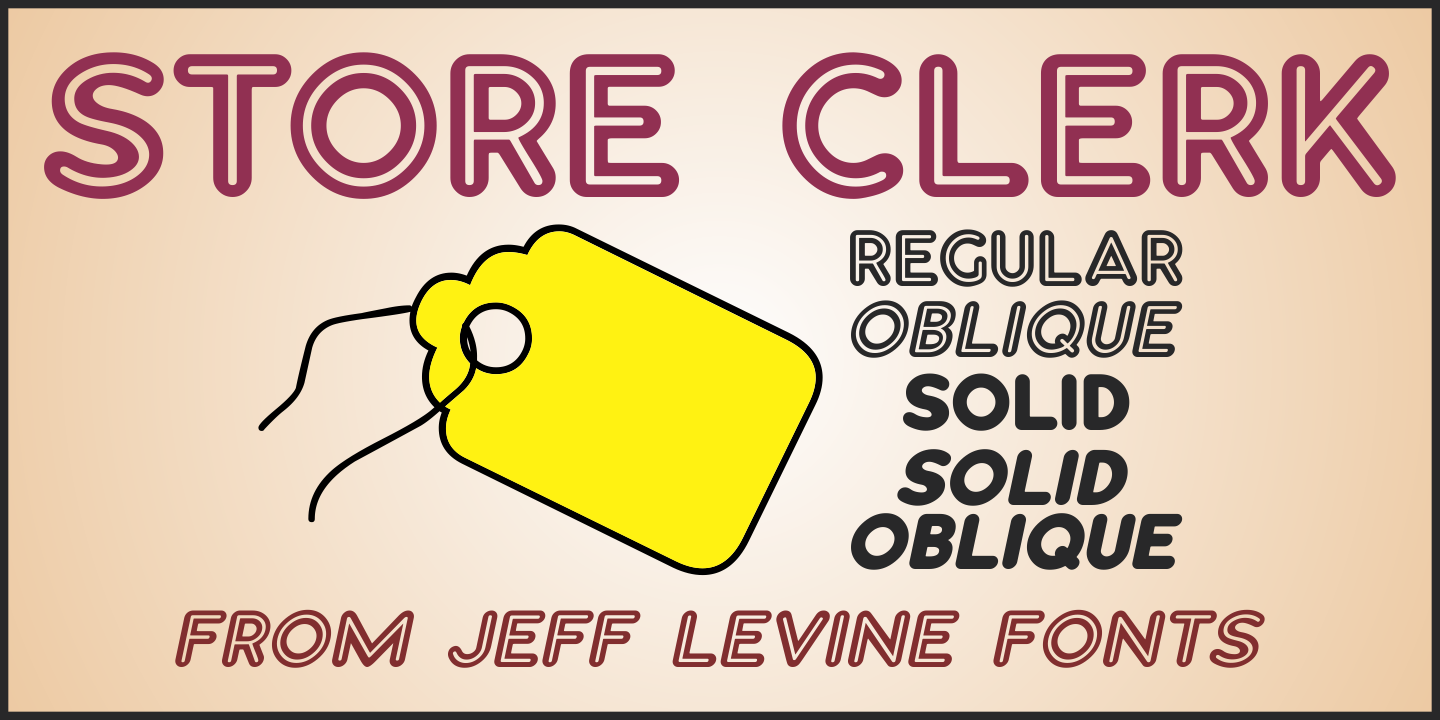 Store Clerk JNL Solid Oblique Font preview